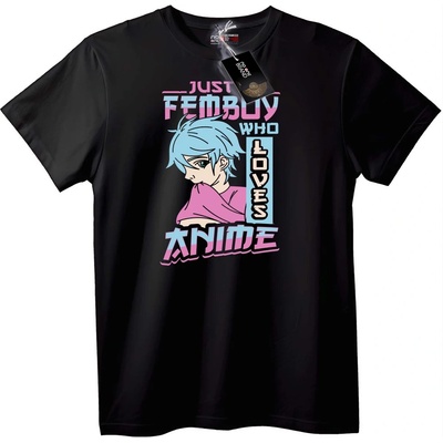 NOONEBRAND Тениска Femboy Аниме - 2XL, White