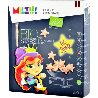 Milzu! BIO Cereálne hviezdičky so šťavou z čiernych ríbezlí 200 g