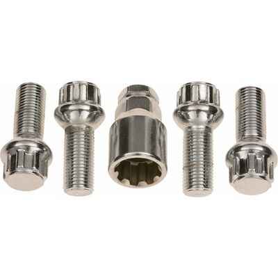 ACI Bezpečnostné skrutky na kolesá, závit M14×1.5, guľové sedlo, dĺžka závitu 27 mm (súprava 4 ks)