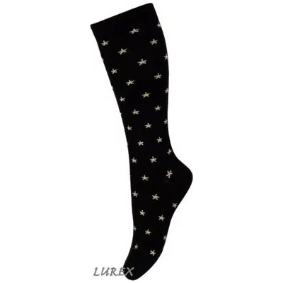 Dívčí podkolenky Hvězdy Lurex černá