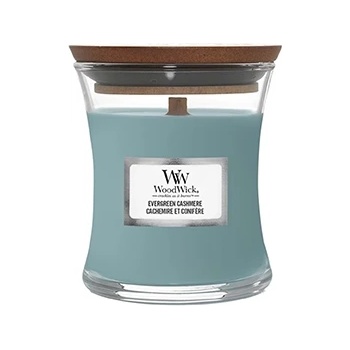 WoodWick Evergreen Cashmere ароматна свещ с дървен фитил 85 гр