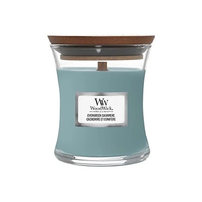 WoodWick Evergreen Cashmere ароматна свещ с дървен фитил 85 гр
