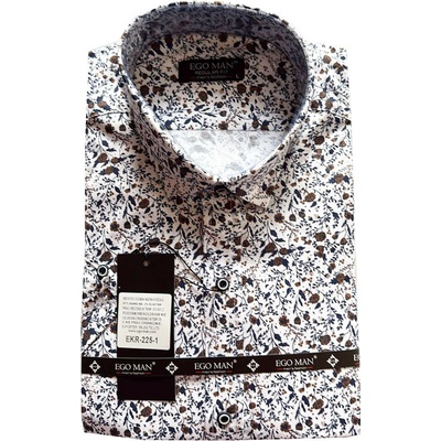 Ego Man pánská košile krátký rukáv regular EKR-225-1 fit bílá