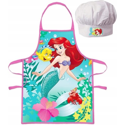 Euroswan Detská zástera s čiapkou Disney Princess Ariel