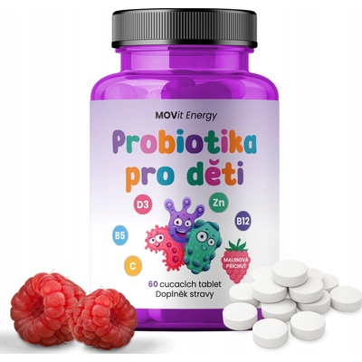 MOVit Energy probiotika pro děti 60 cucavých tabliet