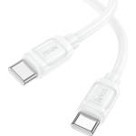 hoco. USB кабел за зареждане C-C 1m X115 Surpass 60W бял (HC652001) (HC652001)