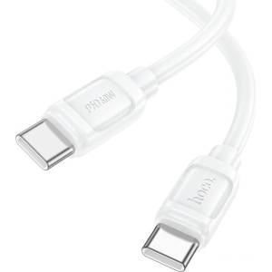 hoco. USB кабел за зареждане C-C 1m X115 Surpass 60W бял (HC652001) (HC652001)