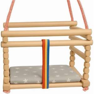 Baby Mix Детска люлка букова Baby Mix естествена + възглавница (58355)