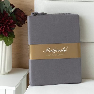 Matějovský Prestieradlo stredne šedé Froté premium 120x200