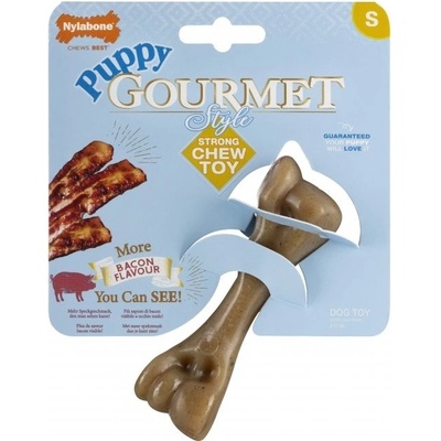 Nylabone hračka Gourmet Puppy kost příchuť slanina S