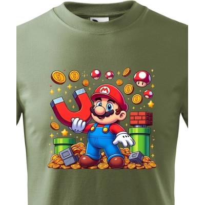 Dětské tričko Super Mario a magnet na mince MilitaryCanvas Dětské tričko Bezvatriko.cz 3217