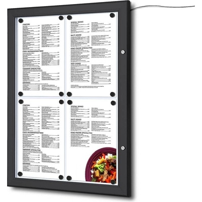 Jansen Display menu vitrína osvětlená bez topkarty 4 x A4 – Zboží Živě