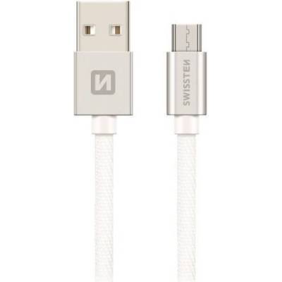 Swissten 71522203 USB / Micro USB, textile, 1,2m, stříbrný