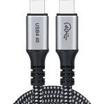 Choetech Здрав USB4 кабел с въжена оплетка и дисплей, за устройства с USB-C порт - Choetech XCC-1040 USB4 USB-C to USB-C Cable 240W (120 см) (черен) (XCC-1040)