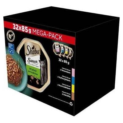 Sheba Sauce Collection Losos, tuňák, kuře a kachna 32 x 85 g