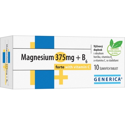 Generica Magnesium 375 mg + B6 forte s vitamínom C 10 ks