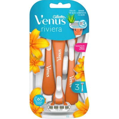 Gillette Venus 3 Дамска самобръсначка Riviera, 3 броя