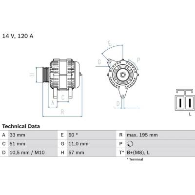 Generátor BOSCH 0 986 081 060