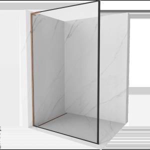 Mexen Kioto L Сианкa за душ Walk-in 50 x 200 см, черна рамка, розово злато - 800-050-103-60-70 (800-050-103-60-70)