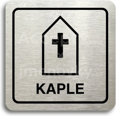ACCEPT Piktogram kaple - stříbrná tabulka - černý tisk