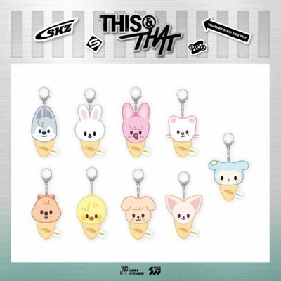 Prívesok na kľúče Import Stray Kids This & That SKZOO Plush Keyring Icecream Wolf Chan