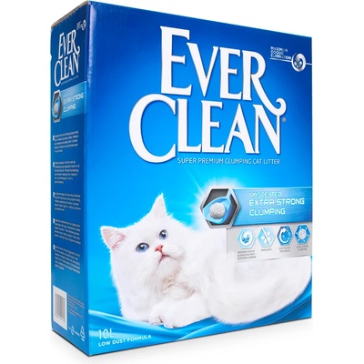 Ever Clean 10л Extra Strong Ever Clean®, слепваща постелка за котешка тоалетна - без парфюм