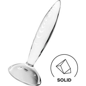 Satisfyer Sparkling Crystal - стъклено дилдо с релеф - прозрачно - lovesexshop