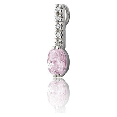 Infinitysilver Stříbrný přívěsek s růžovým oválným zirkonem VP23R