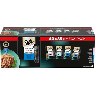 SHEBA Delikatesy Rybí chutě v želé 40 x 85 g