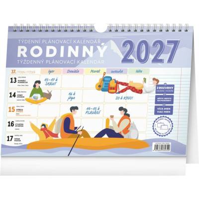 Týždenný rodinný plánovací s háčikom CZ/SK 30 x 21 cm autor neuvedený 2027