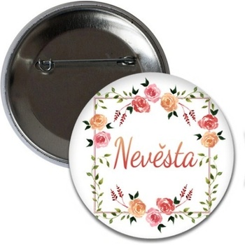 Placka Nevesta - kvetinová 6 cm
