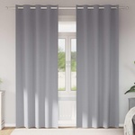 Pure Line Home Плътни завеси в цвят сив с метални халки, 2 бр. , 140 x 245 см - zalegloto - 34,03 лв