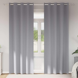 Pure Line Home Плътни завеси в цвят сив с метални халки, 2 бр. , 140 x 245 см - zalegloto - 34,03 лв