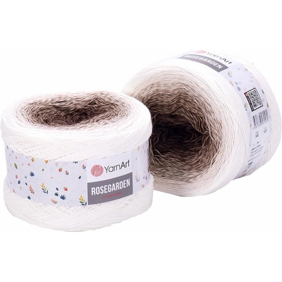 YARNART Rose Garden 308 Brown White Плетива прежда (Rose Garden 308)