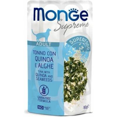 MONGE Supreme Adult kapsička tuniakové kúsky s quinoou a morskými riasami pre dospelé mačky 80 g