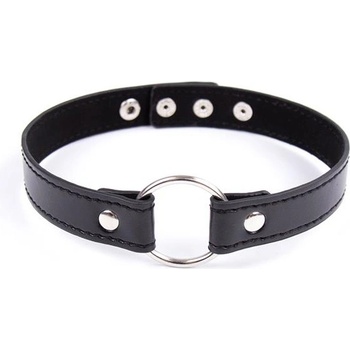 Image 1 of Fetish Addict Collar with Hoop Adjustable 38cm Black