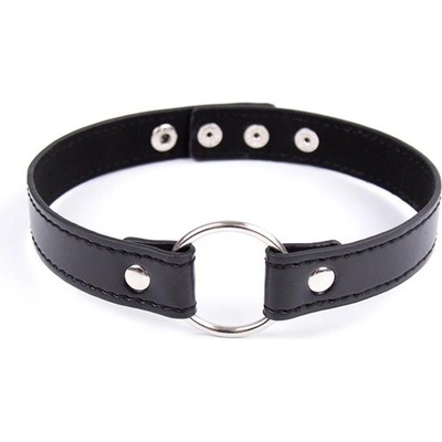 Fetish Addict Collar with Hoop Adjustable 38cm Black