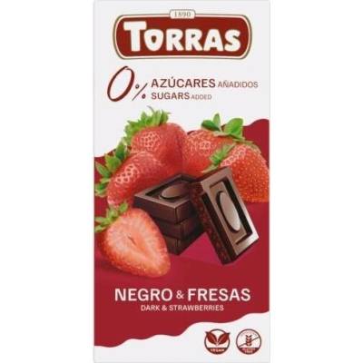 Torras Bezlepková hořká s jahodou bez přidaného cukru 75 g