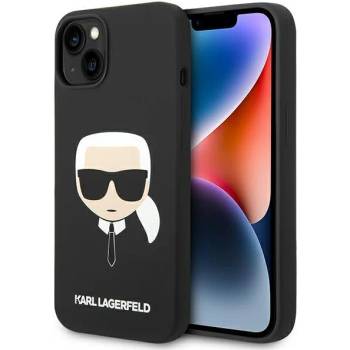 KARL LAGERFELD Кейс Karl Lagerfeld KLHCP14MSLKHBK за iPhone 14 Plus 6.7"", твърд, черен / черен, Silicone Karl`s Head (KXG0036848)