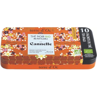 Terre d'Oc Cannelle BIO Černý čaj v plechové dóze, 10 sáčků
