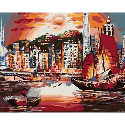 Zuty Malování Podle Čísel Hong Kong 80 x 100 cm Plátno Rám