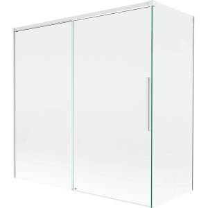 Mexen Rox двукрилен плъзгащ екран за вана 160 + 75 x 150 см, прозрачен, бял - 8C9-160-075-20-00 (8C9-160-075-20-00)