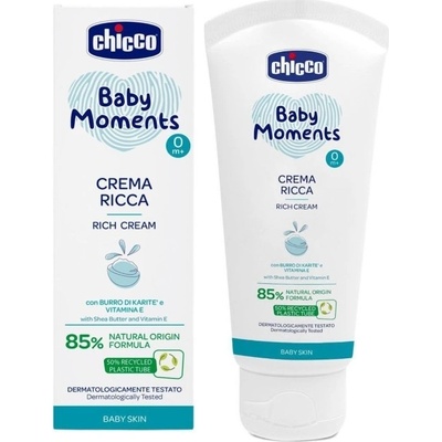 Chicco Baby Moments Crema Ricca dětský tělový krém 100 ml