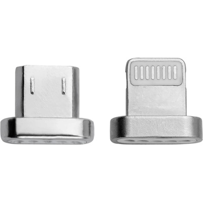 4smarts Магнитни накрайници (за магнитен кабел GravityCord) с Lightning и MicroUSB конектори - 4smarts Magnetic Lightning & Micro USB GravityCord Connectors (сребрист) (4S468536)