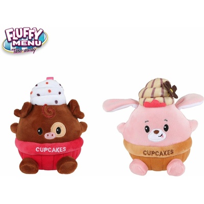 Mikro Trading Fluffy Menu Zvířátko Cupcake plyšové 14 cm 2 druhy