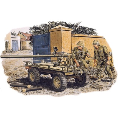 Dragon Model Kit figurky 3315 M274 MULE w/106mm R.R. & CREW HUE CITY 1968 1:35