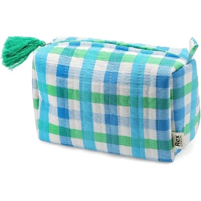 Rex London bavlněná taštička na make-up blue gingham