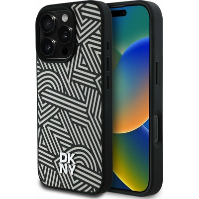 DKNY PU кожа Crosswalk Pattern Magsafe заден капак за iPhone 16 Pro слонова кост DKNY | Lilav | МЪЖЕ | UNI