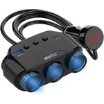 YANTU Разклонител за запалка yantu lm21, 3 гнезда Волтметър, usb, usb type-c (lm21)