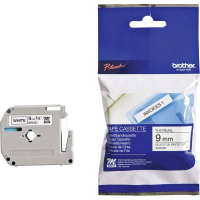 Brother M M-K221 plast Barva pásky: bílá Barva písma:černá 9 mm 8 m